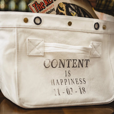 Maden Vintage Motorcycle Newsboy Bag Large-Capacity Canvas Messenger Bag with Printed Letters Versatile Crossbody Bags for Men