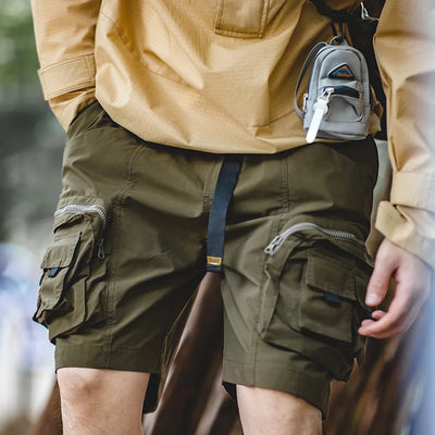 Maden Outdoor Tactical Shorts Men's Summer Lightweight Multi-Pocket Adjustable Waist Cargo Shorts Green Hiking Casual Bottoms