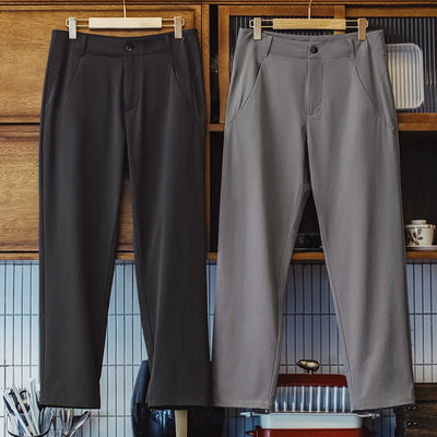 Maden Men's Lightweight Commuter Casual Pants CleanFit Dress Trousers Elastic Wrinkle-Resistant Office Long Pants for Summer
