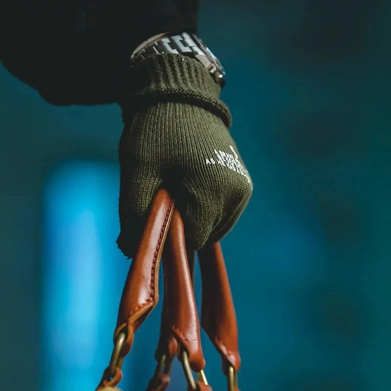Maden Winter Cycling Tactical Gloves Elegant Touchscreen Vintage Knitted Print Full-finger Gloves Business Autumn Warm Fashion