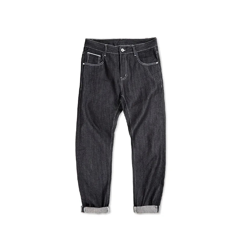 Maden Silver Denim Vintage Jeans for Men Amekaji Selvedge Raw Denim 13 Oz Straight Fit Pants 28 To 38 Men’s Clothing  New