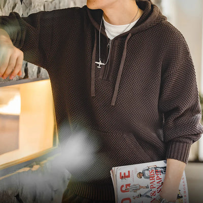 SUDADERA DE PUNTO CON CAPUCHA Traff PIÑA