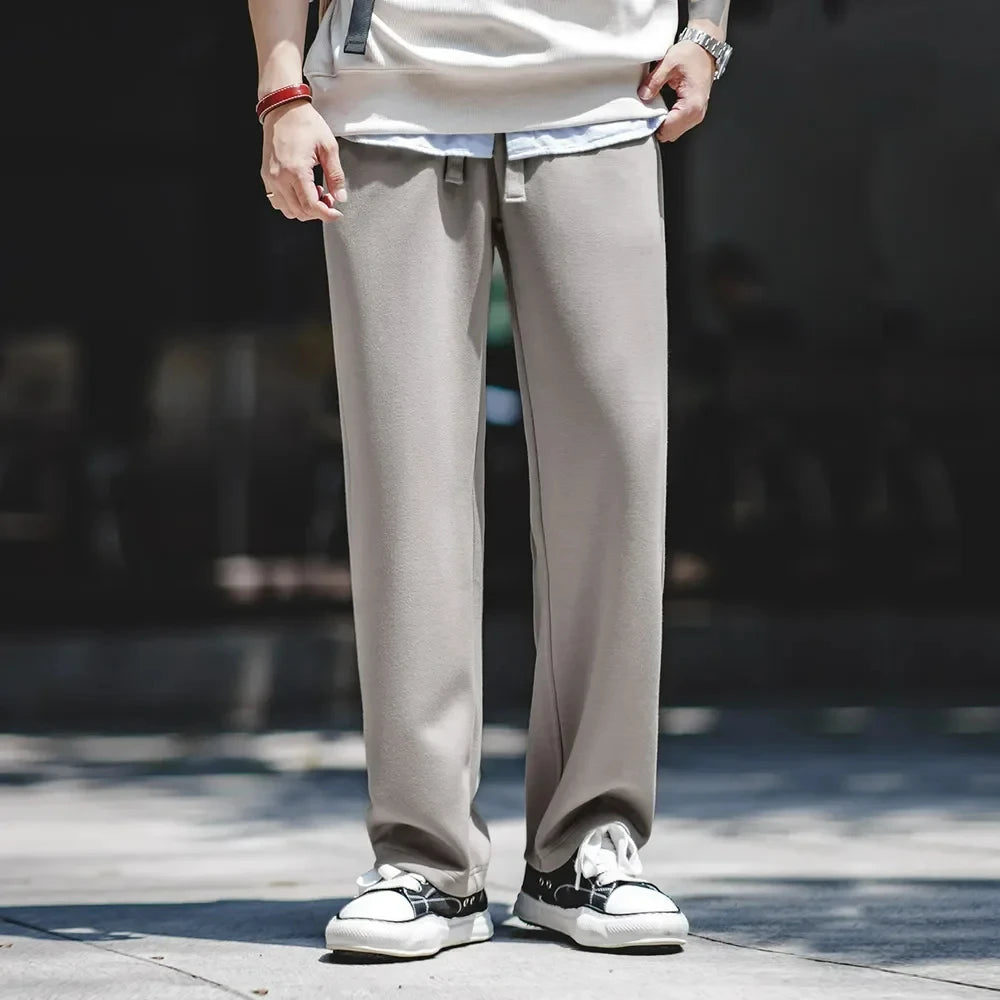 Maden 2023 Autumn Casual Air Layer Sweatpants Cityboy Loose Wrinkle Stretch Straight Leg Sports Pants Men's Baggy Trousers