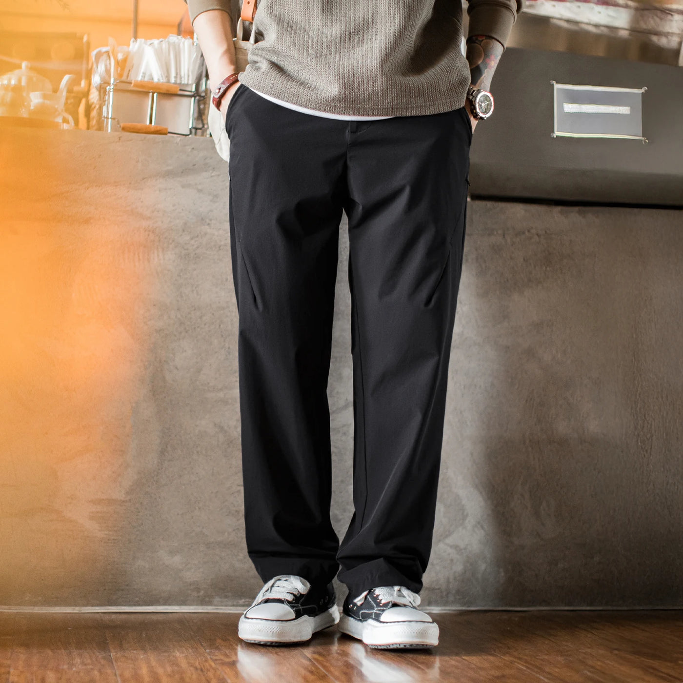 Maden Casual Men's CleanFit Dress Pants Solid Color Straight Trousers with YKK Zipper Fly Timeless Office Pants for Business