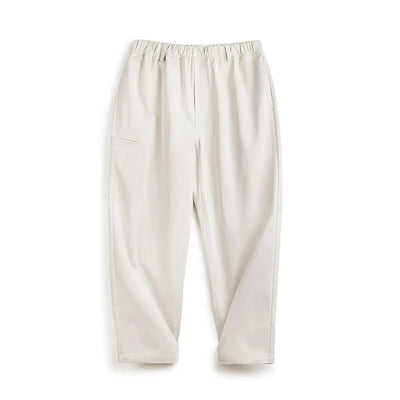 Maden Herringbone Easypants Casual Pants Cleanfit Straight Tapered Solid Color Elastic Waistband Pocket Design Long Pants