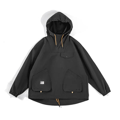 Maden Casual Outdoor Multi-pocket Hooded Men's Jackets Spring Fall Loose Windbreak Parka Ginger Climbing Outerwear Track Jacket