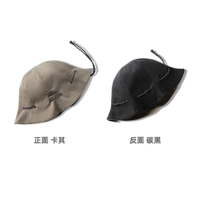 Maden Unisex Adjustable Fishing Hat Solid Two-sided Hat Portable Bag Dual-use Sunscreen Cap Custom Print Logo Bucket Retro Hat