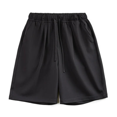 Maden Casual Easypants Shorts No-ironing Anti-wrinkle Drape Loose Straight with Elastic Waist Five-quarter Pants for Men