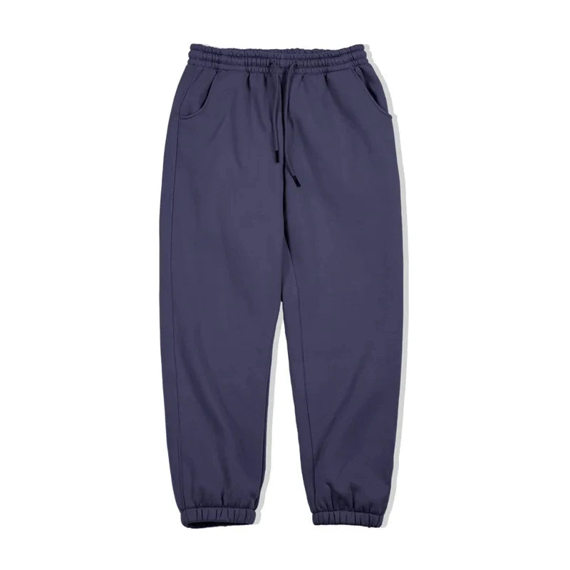 Maden Winter Fleece Sweatpants for Men Warm and Comfortable Solid Color Pants Drawstring Casual Trousers Men's Gray Pants