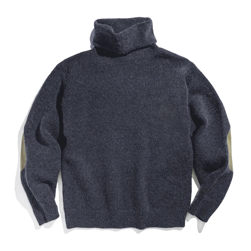Maden Workwear American Retro Thickened Warm High Neck Sweater Autumn and Winter Lazy Knit Underlay Men's Tops