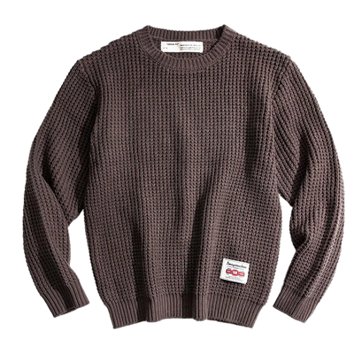 Maden Work Attire Retro Round Neck Thickened Autumn And Winter Sweater Amekaji Loose Knit Men's Clothing