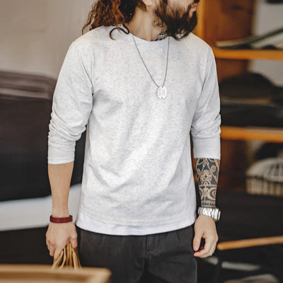 Maden New Casual Sorona Cool Long-sleeved T-shirt Quick-drying Antibacterial Round Neck Top for Men's Spring And Autumn