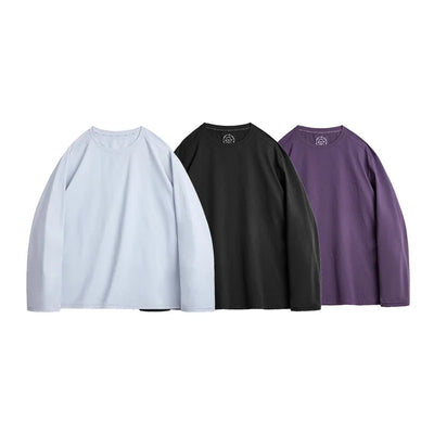 Maden Casual 7A Anti-Bacterial Quick-Dry Long Sleeve T-Shirt Men's Spring Cool Comfort Breathable Tops Round Neck Layering Tee