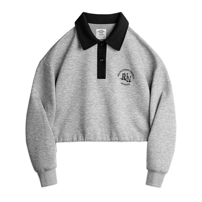 Sudadera Retro Traff con Cuello Polo Bordado