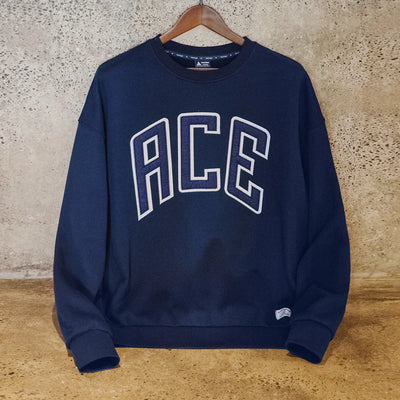 Maden Casual Hoodie with Letter Embroidery Fleece Lining Collegiate Style Sweatshirt Thick Warm Round Neck Tops for Men's Fall