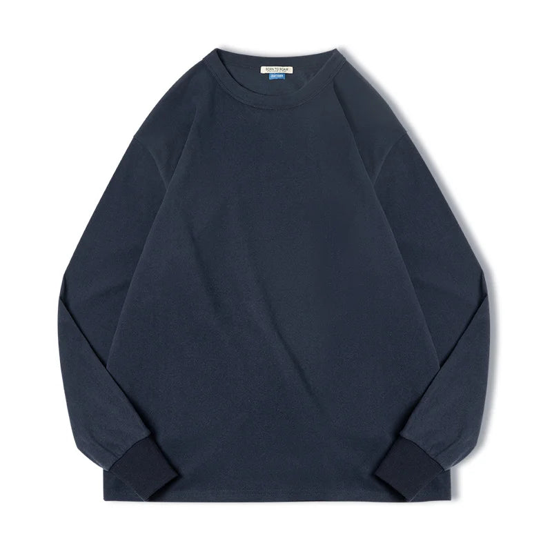 Maden Workwear American Style Plush Long Sleeved T-shirt Elastic Underwear Bottom Sweater Men's Autumn