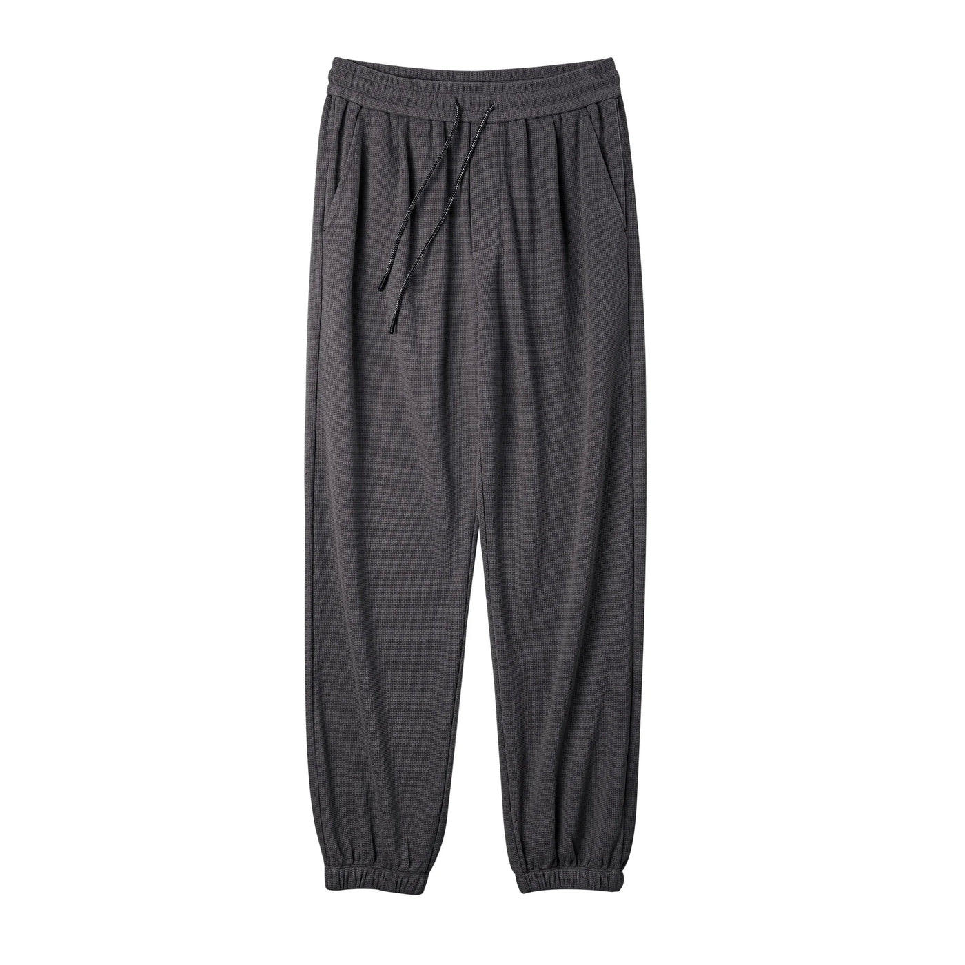 Maden Spring Solid Color Waffle Pants Men Sports Sweatpants Modal Straight Leg Pants Casual Trousers Plus Size Loose Pants 3XL