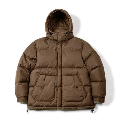 Maden Winter Wax Surface Down Jacket for Men Removable Hooded Thickened Warm Stand-up Collar Coat Men's Padded Outer Clothing