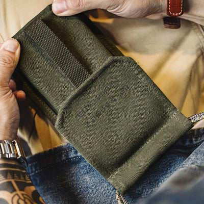 Maden Men's Vintage M-16 Military Green Mini Bag Crossbody Bags Casual Phone Bag Detachable Coin Purse for Men and Women