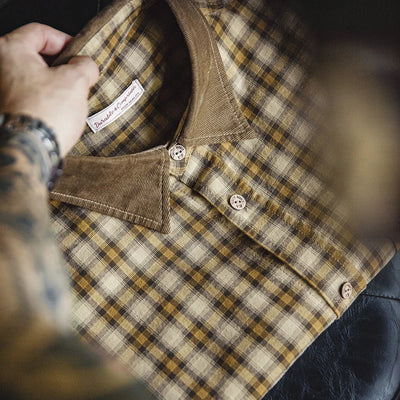 Camisa Traff Vintage de Diseño con Solapa de Pana
