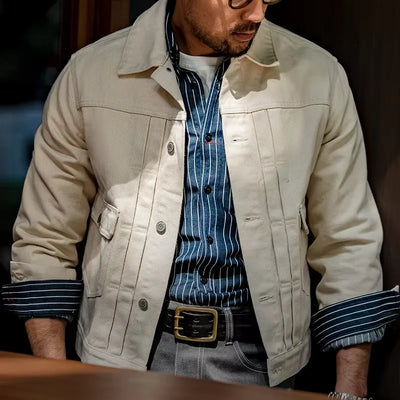 Traff Chaquetas de Denim Retro Tipo II