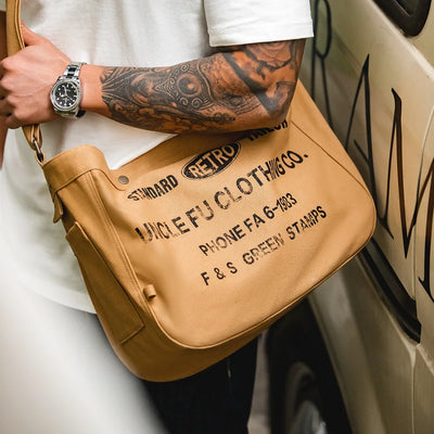 Maden Vintage Large Capacity Canvas Bag Female Designer Letter Printed Crossbody Computer Bag Messenger Shoulder Bags Traveling