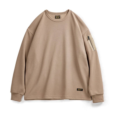Maden Workwear Mountain Outdoor MA1 Waffle Sweatshirt Functional Wind Drape Versatile Round Neck Long-sleeved T-shirt Men