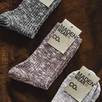 Maden Retro Knitted Mid-calf Cotton Socks Casual Sports Sweat-absorbent Breathable Long Socks Same Style for Men and Women