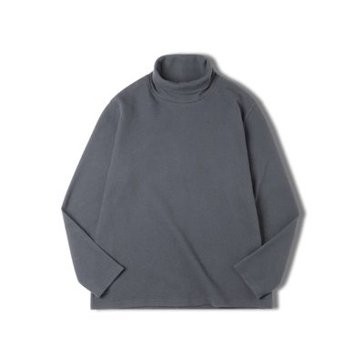 Maden Casual Gray Knitted Turtleneck Sweaters Men's Vintage 310g High Collar Waffle Pullovers Basic Fashion Black Warm Jumper