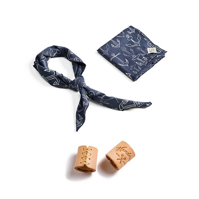 Maden Workwear Retro Square Scarf Jewelry Amekaji Art Cashew Neckband Street Headband Men's Fashion