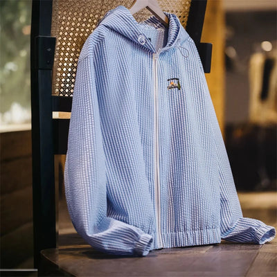 Sudadera con Capucha Traff Rayas Azules Corte Cómodo