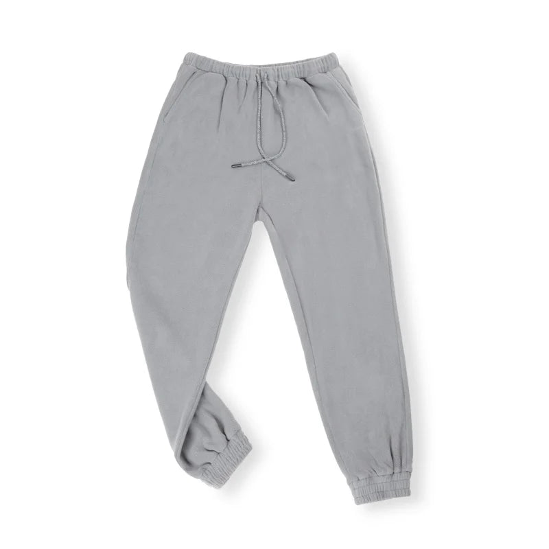 Maden Casual Fleece Leggings Elastic Waist Trousers For Warmth Versatile Knitted Pants Men's Sweatpants