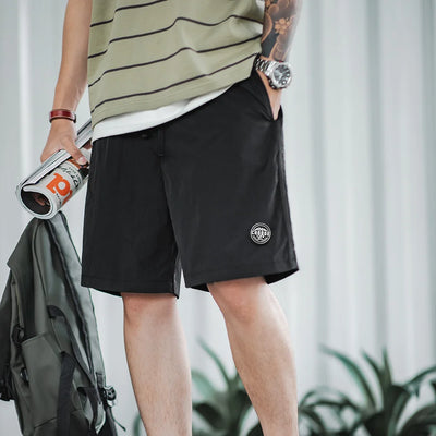 Maden Outdoor Men's Quick-Dry Shorts Lightweight Casual Elastic Waist Drawstring Shorts Loose Fit Running Contrast Summer Shorts