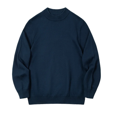 Maden Autumn Winter New Regular Fit 12 Gauge Sweater Men Half Turtleneck Pullovers Knitwear Solid Color Warm Bottom Shirt