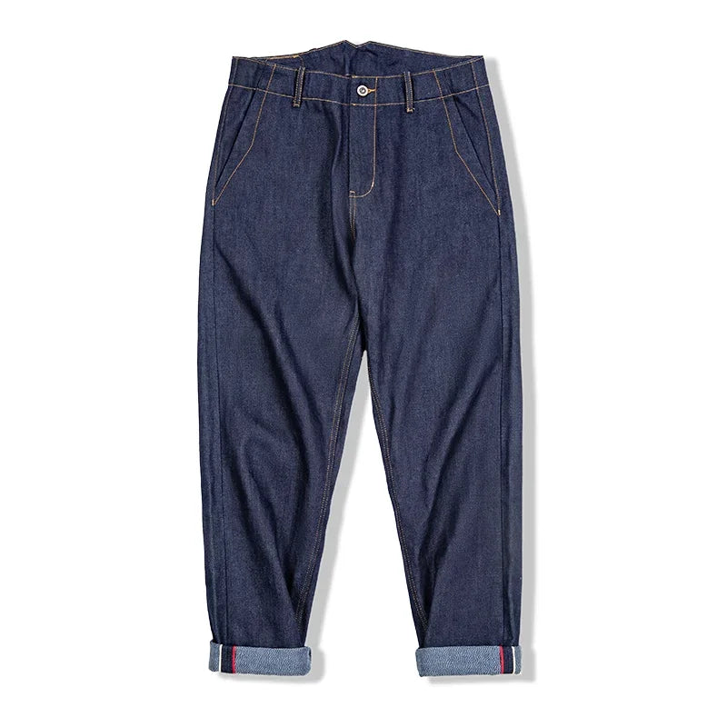 Maden Workwear American Vintage Original Cow Jeans Amekaji Denim Red Ear Straight Leg Trousers Men's Autumn