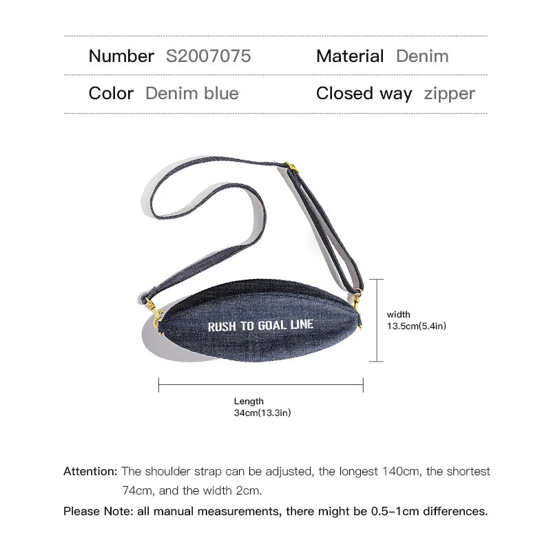Maden Vintage Rugby Bags For Men Women Belt Raw Denim Causual Retro Letter Chest Bag Phone Pouch Pocket Hip Hop Streetwear