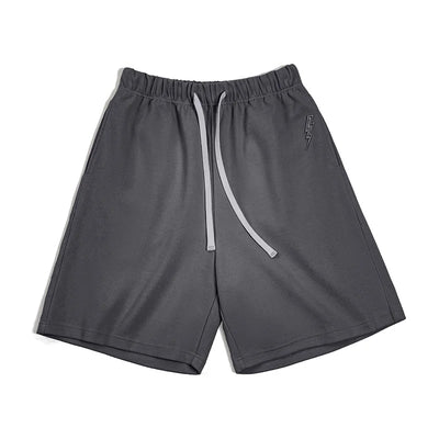 Maden Men's 340g Heavyweight Casual Shorts Knitted Breathable Summer Shorts with Lightning Embroidered Sport Gym Short Pants