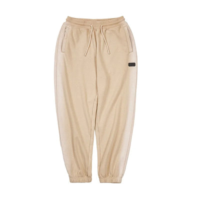 Maden Khaki Casual Gradient Sweatpants for Men Loose-fit Straight Pants Elastic Waist Drawstring Design Autumn Jogger Trousers