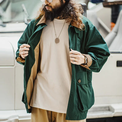 Traff Chaqueta Retro Safari de Pana