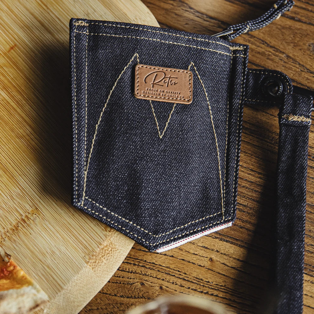 Maden Denim Retro Coin Bag Blue Mini Bag for Men and Women Daily Fashion Accessories