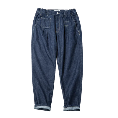 Maden Retro Denim Wash Baggy Men's Jeans Wide Leg Tapered Pants Fashion Casual Streetwear Jean Straight Elastic Men Trousers