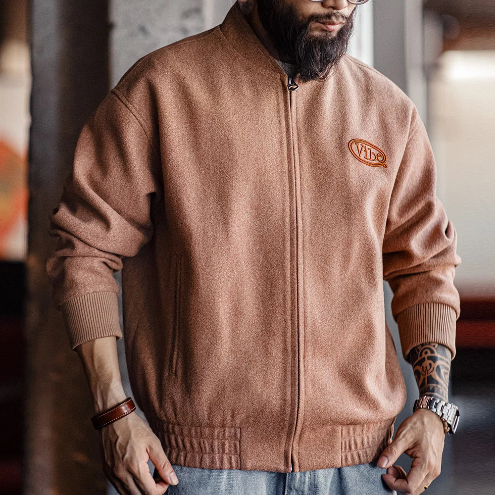 Traff Chaqueta de Béisbol Vintage de Lana