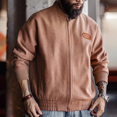 Traff Chaqueta de Béisbol Vintage de Lana