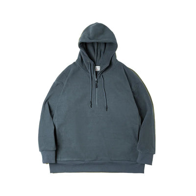 Maden Double-sided Polar Fleece Sweatshirt for Men Thickened Warm Hoodies  Autumn and Winter Solid Color Straight-fit Outerwear
