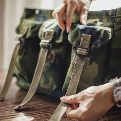 Maden Vintage Men's Tactical Crossbody Bag Camouflage Cotton Messenger Bag Large Capacity Outdoor Jungle Training Shoulder Pack
