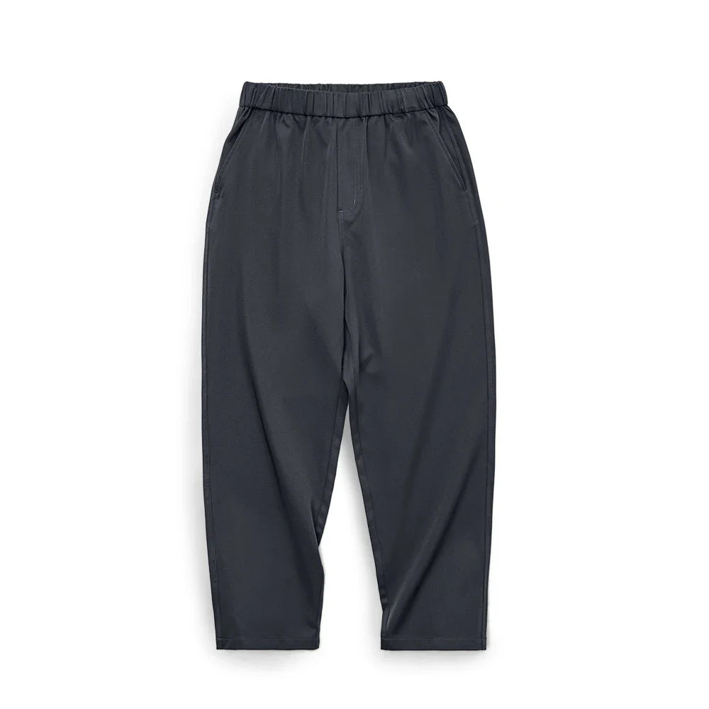 Maden Easypants Casual Pants Iron-free Anti-wrinkle Loose Straight Fit Solid Elastic Waistband with Pocket Design, Trousers