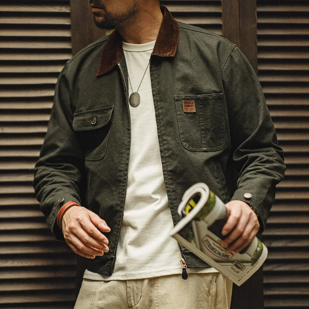 Traff Chaqueta Detroit Retro de Lona Pesada