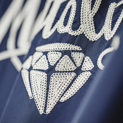 Maden New Vintage Navy Blue Embroidered Letter Jacket Lapel Zipper Casual Outerwear for Men's Autumn and Winter Versatile Coat