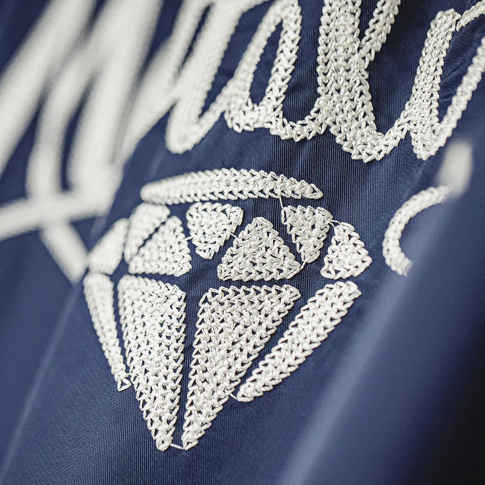 Maden New Vintage Navy Blue Embroidered Letter Jacket Lapel Zipper Casual Outerwear for Men's Autumn and Winter Versatile Coat