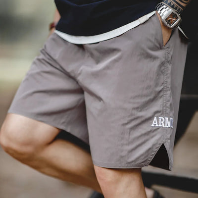 Maden Retro Training Sports Shorts with Thin Letter Embroidered Straight Shorts for Men's Summer Fashion Pants